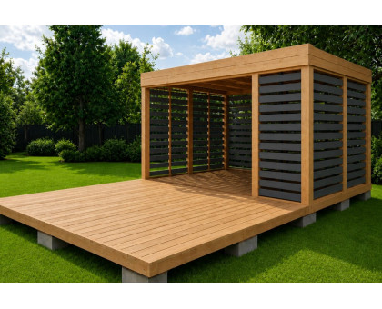 Беседка для дачи "Свободная" в Химкинском районе и городском округе Химки с плоской крышей